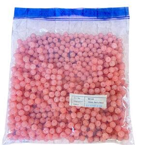 Darcie NWOT Pink Berry Beads 12mm Textured Plastic Beads Jewelry Making Projects
